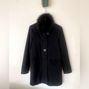 Alice + Olivia wool coat w fur collar